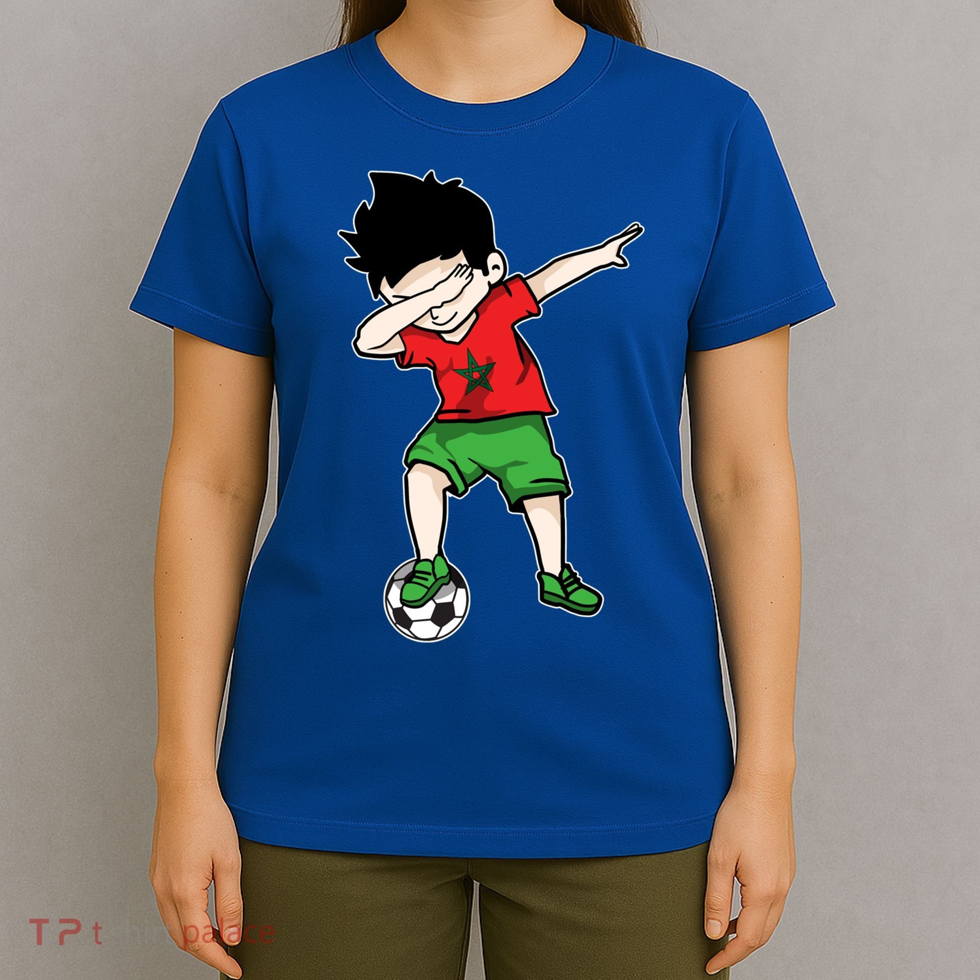 Dabbing Soccer Boy Morocco Football Funny Gift Moroccan Gift T-Shirt