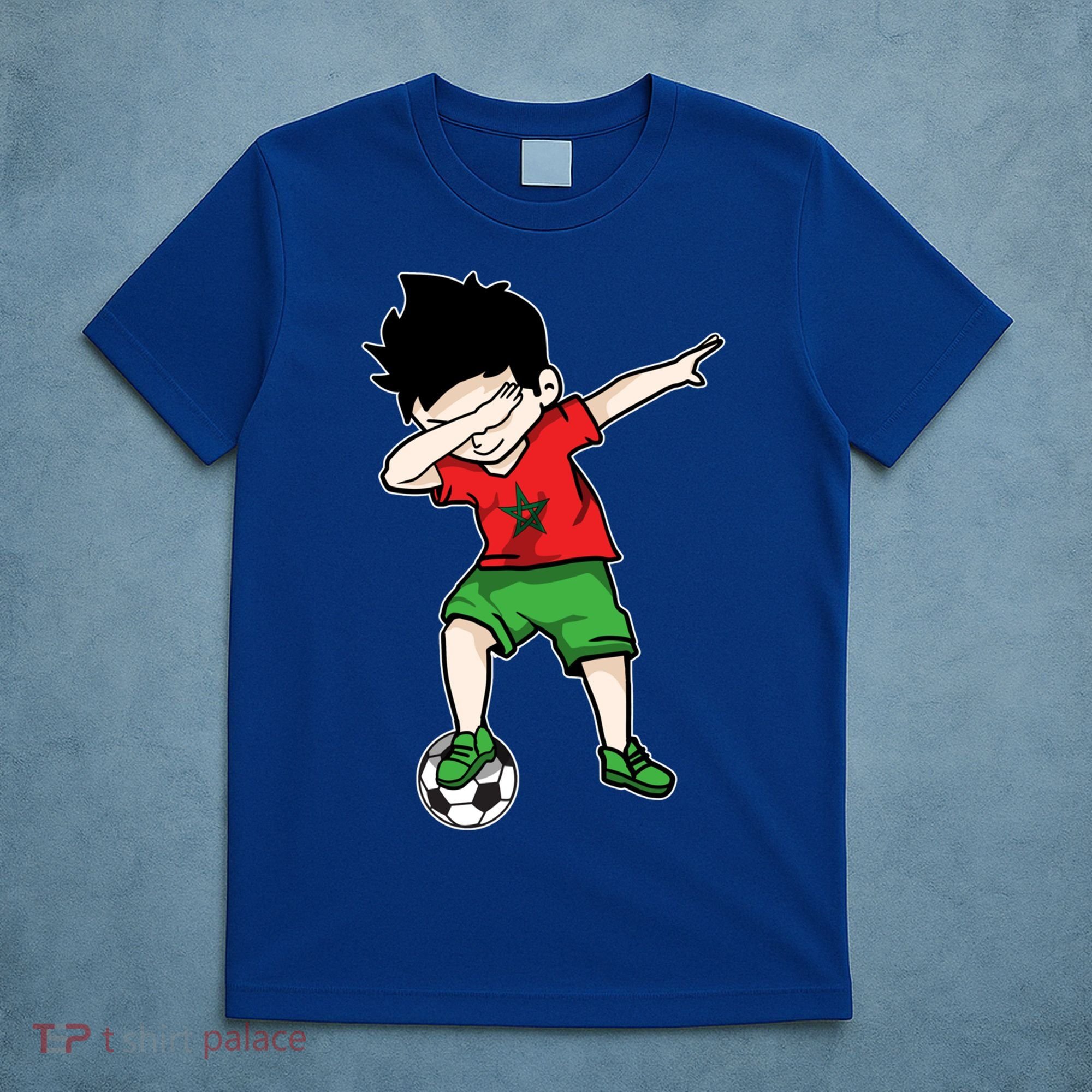 Dabbing Soccer Boy Morocco Football Funny Gift Moroccan Gift T-Shirt