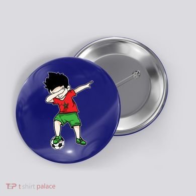 Dabbing Soccer Boy Morocco Football Funny Gift Moroccan Gift Button