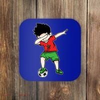 Dabbing Soccer Boy Morocco Football Funny Gift Moroccan Gift Coaster thumb 0