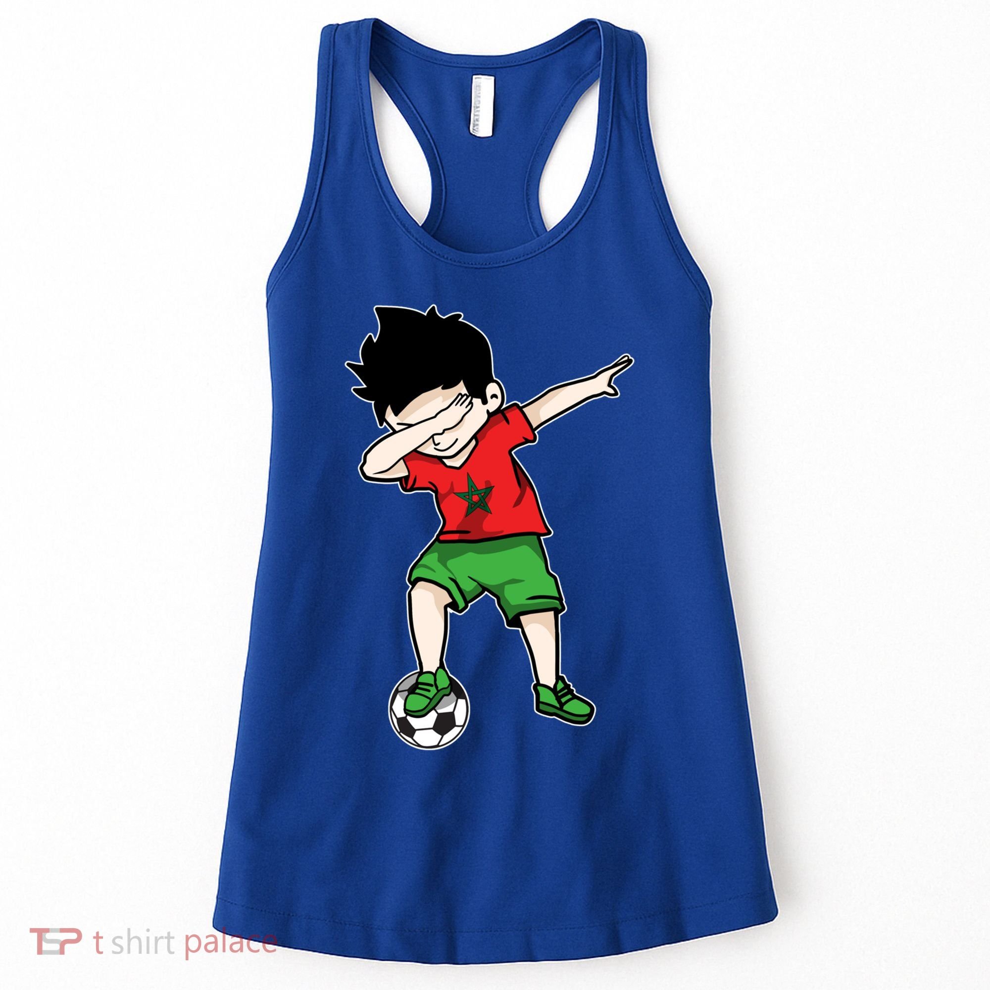 Dabbing Soccer Boy Morocco Football Funny Gift Moroccan Gift Women's Tank Top