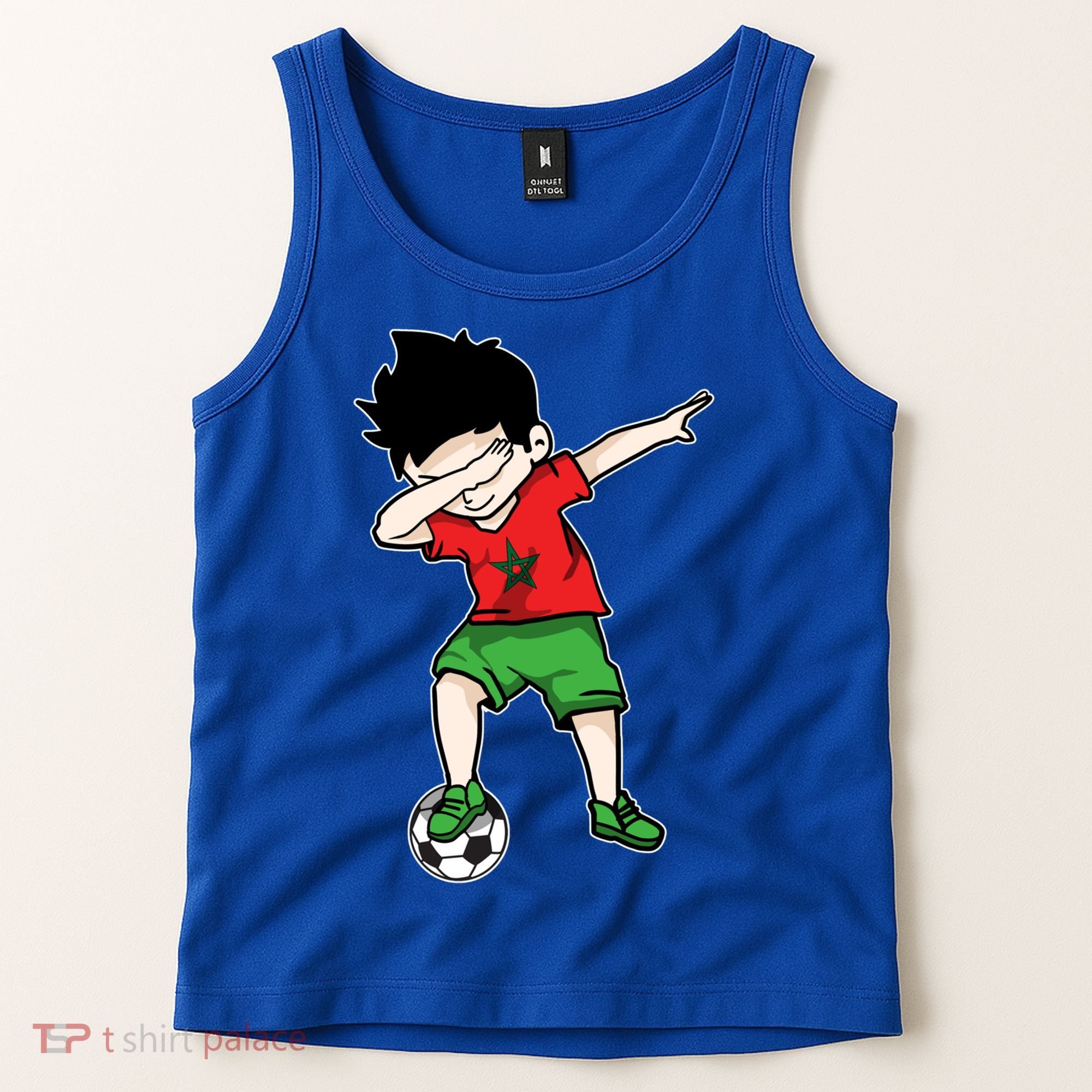 Dabbing Soccer Boy Morocco Football Funny Gift Moroccan Gift Tank Top