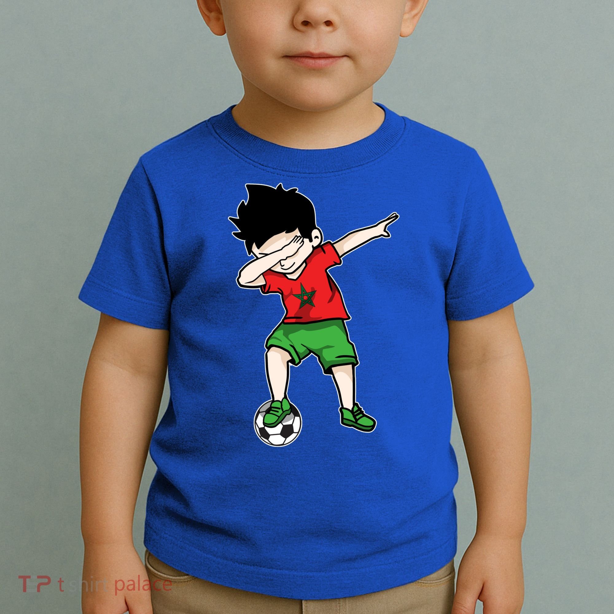 Dabbing Soccer Boy Morocco Football Funny Gift Moroccan Gift Toddler T-Shirt