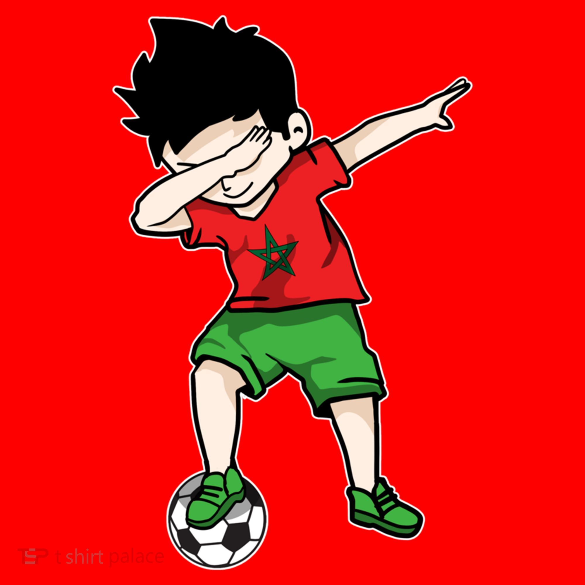 Dabbing Soccer Boy Morocco Football Funny Gift Moroccan Gift Santa Hat