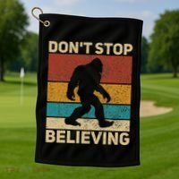 DonT Stop Believing Sasquatch Costume Big Foot Bigfoot Golf Towel thumb 1