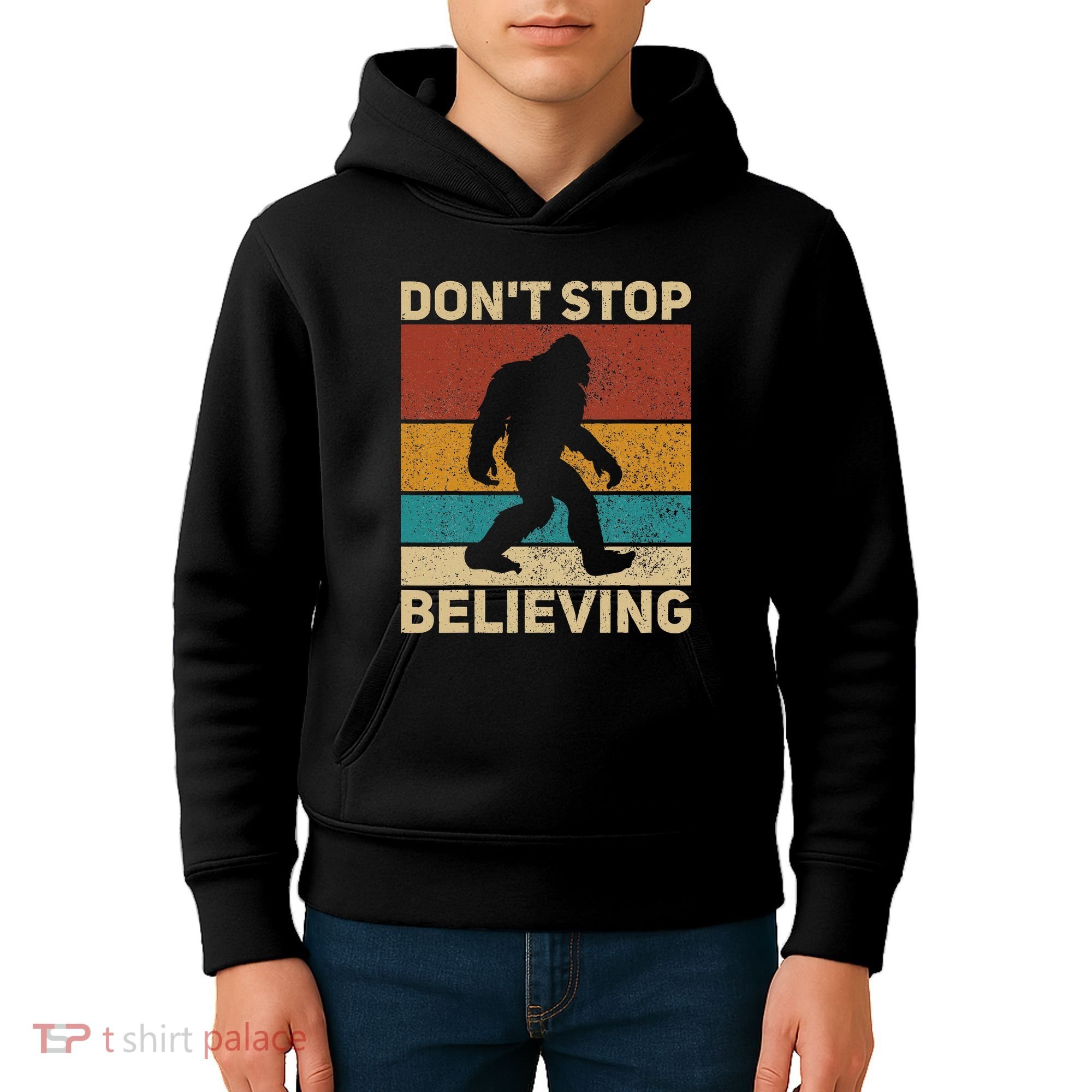 DonT Stop Believing Sasquatch Costume Big Foot Bigfoot Kids Hoodie