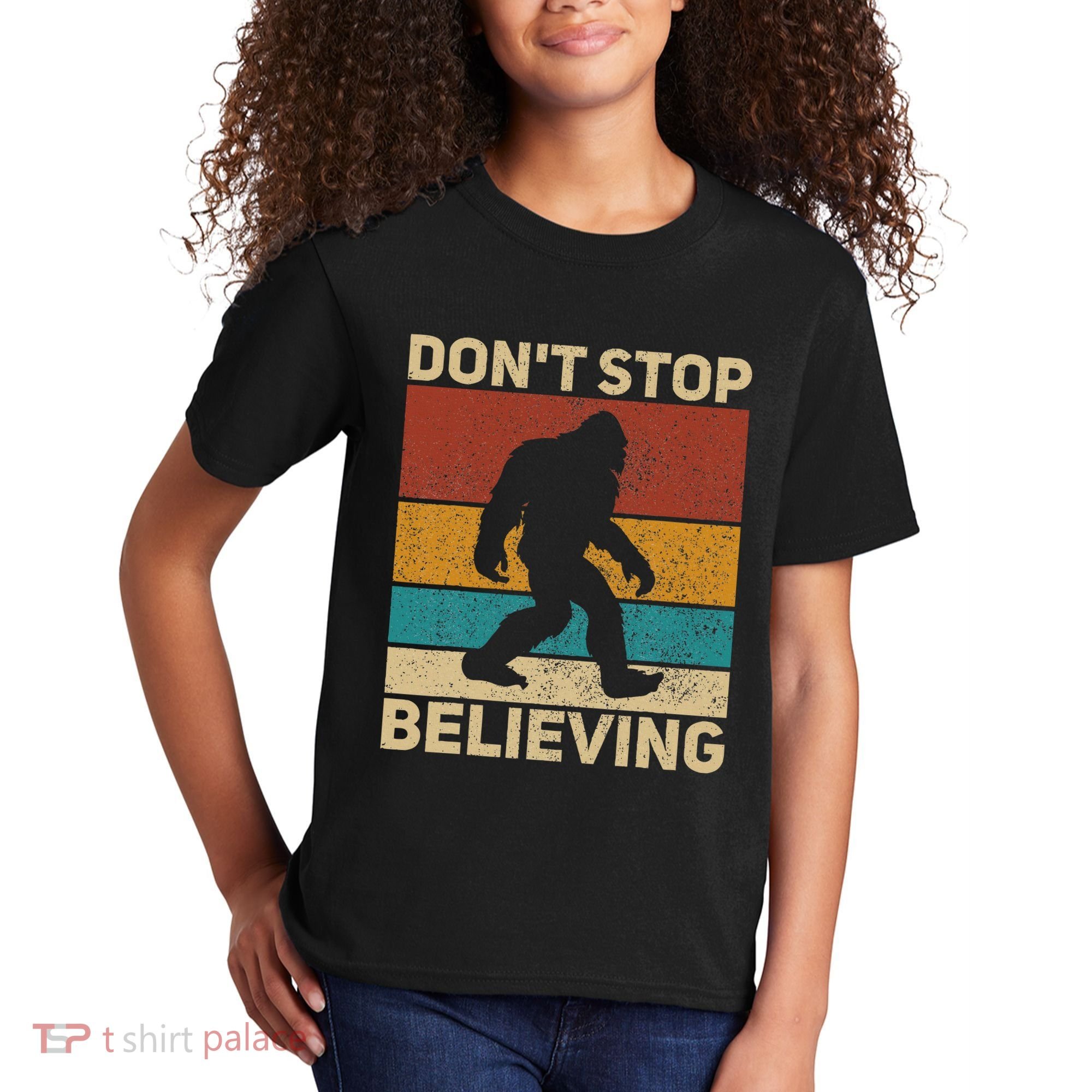 DonT Stop Believing Sasquatch Costume Big Foot Bigfoot Kids T-Shirt