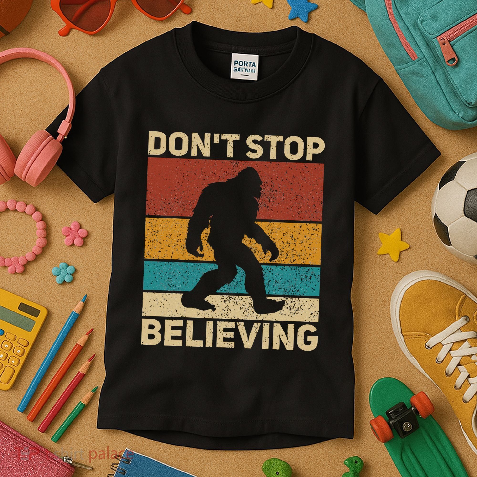 DonT Stop Believing Sasquatch Costume Big Foot Bigfoot Kids T-Shirt