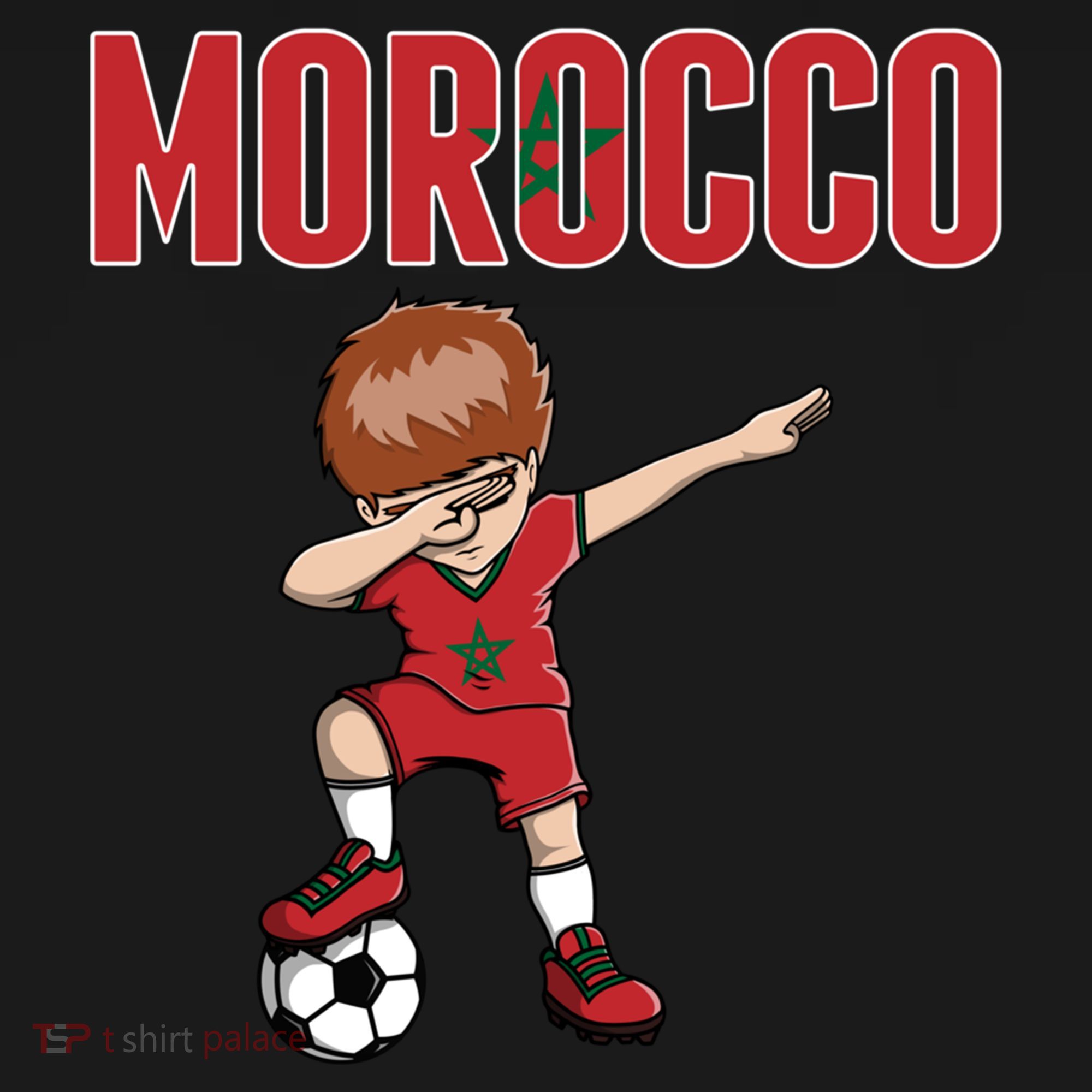 Dabbing Soccer Boy Morocco Soccer Fans Jersey Moroccan Flag Funny Gift Women's Hoodie