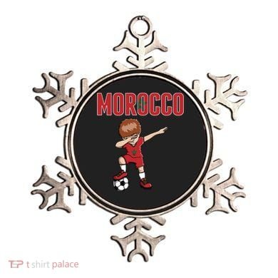 Dabbing Soccer Boy Morocco Soccer Fans Jersey Moroccan Flag Funny Gift Ornament