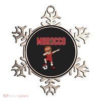 Dabbing Soccer Boy Morocco Soccer Fans Jersey Moroccan Flag Funny Gift Ornament thumb 0
