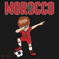 Dabbing Soccer Boy Morocco Soccer Fans Jersey Moroccan Flag Funny Gift Ornament thumb 1