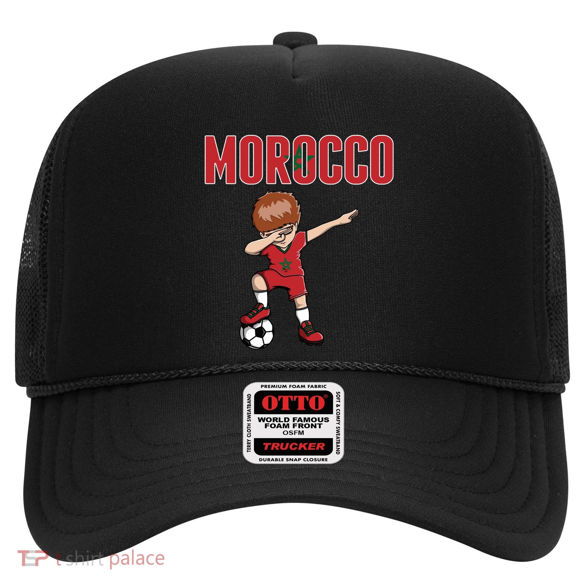 Dabbing Soccer Boy Morocco Soccer Fans Jersey Moroccan Flag Funny Gift Hat