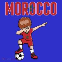 Dabbing Soccer Boy Morocco Soccer Fans Jersey Moroccan Flag Funny Gift T-Shirt thumb 7