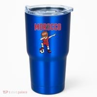 Dabbing Soccer Boy Morocco Soccer Fans Jersey Moroccan Flag Funny Gift Tumbler thumb 0
