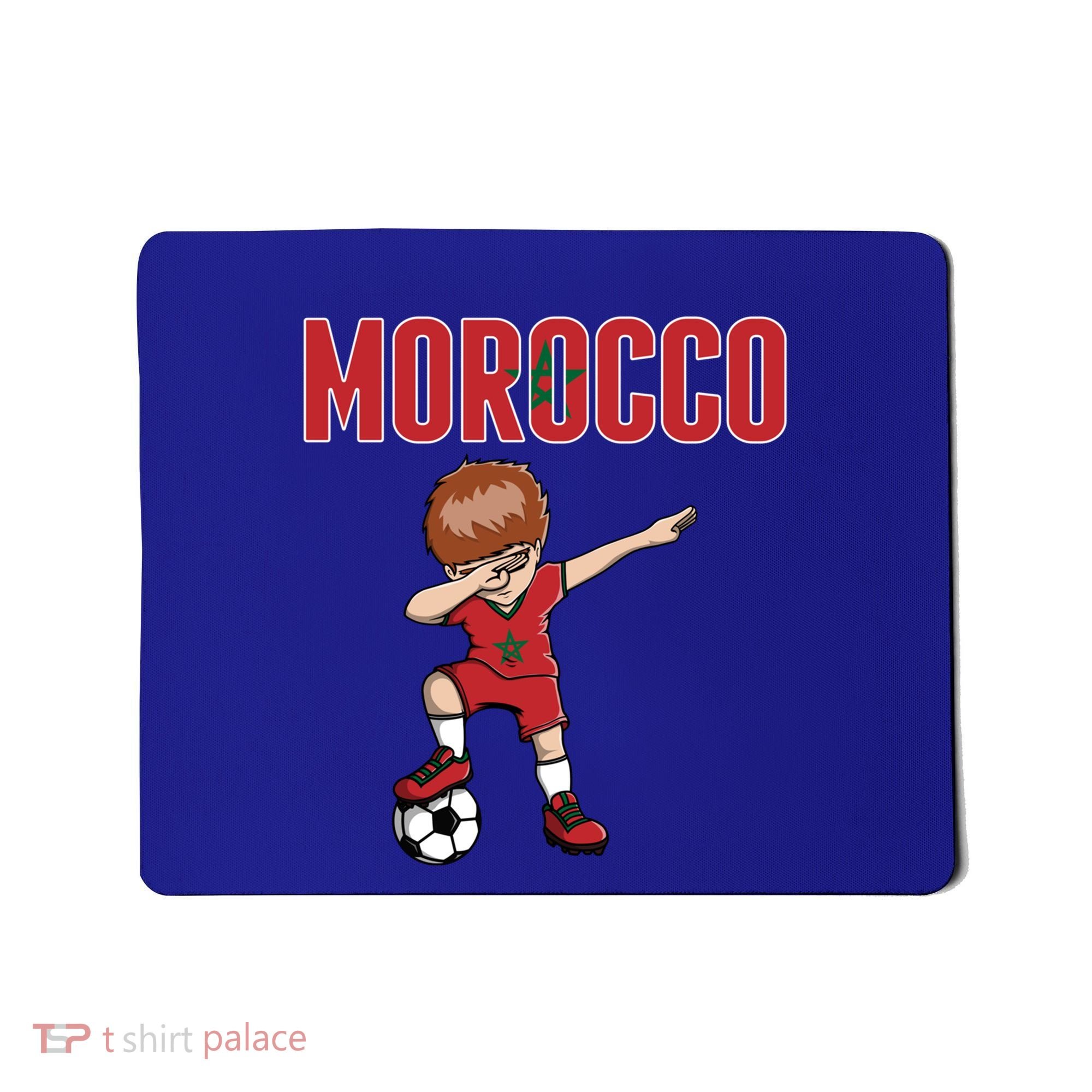 Dabbing Soccer Boy Morocco Soccer Fans Jersey Moroccan Flag Funny Gift Mousepad