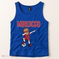 Dabbing Soccer Boy Morocco Soccer Fans Jersey Moroccan Flag Funny Gift Tank Top thumb 2