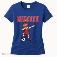 Dabbing Soccer Boy Morocco Soccer Fans Jersey Moroccan Flag Funny Gift Women's T-Shirt thumb 0
