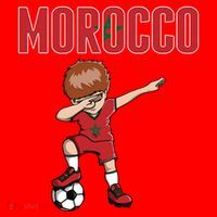 Dabbing Soccer Boy Morocco Soccer Fans Jersey Moroccan Flag Funny Gift Santa Hat thumb 1
