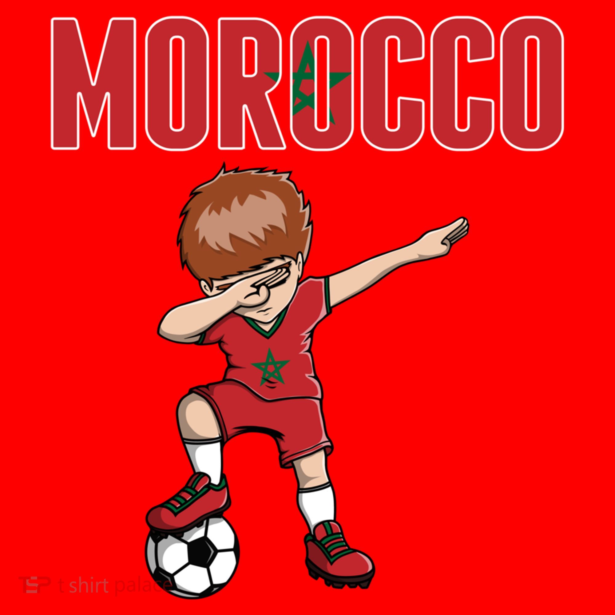 Dabbing Soccer Boy Morocco Soccer Fans Jersey Moroccan Flag Funny Gift Santa Hat