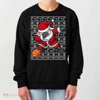 Dabbing Santa Basketball Ugly Christmas Sweater Pattern Cool Gift Women's Sweatshirt