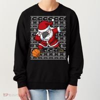 Dabbing Santa Basketball Ugly Christmas Sweater Pattern Cool Gift Women's Sweatshirt thumb 0