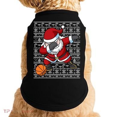 Dabbing Santa Basketball Ugly Christmas Sweater Pattern Cool Gift Doggie Tank