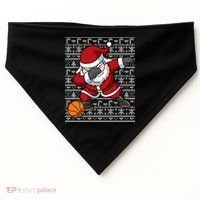 Dabbing Santa Basketball Ugly Christmas Sweater Pattern Cool Gift USA-Made Doggie Bandana thumb 0