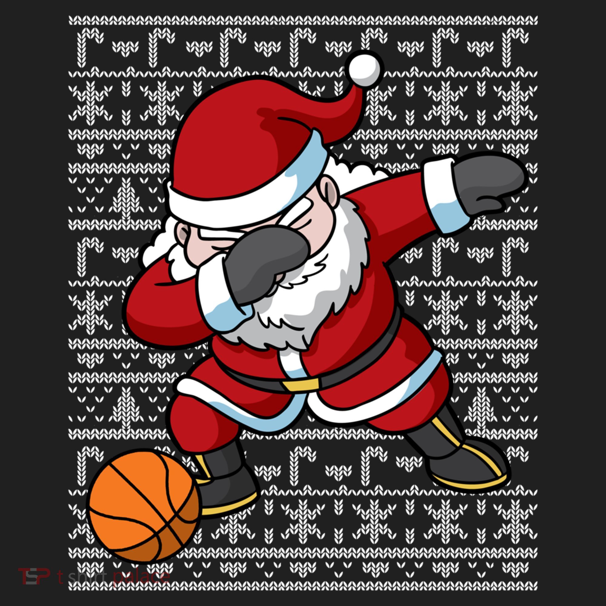 Dabbing Santa Basketball Ugly Christmas Sweater Pattern Cool Gift Beanie