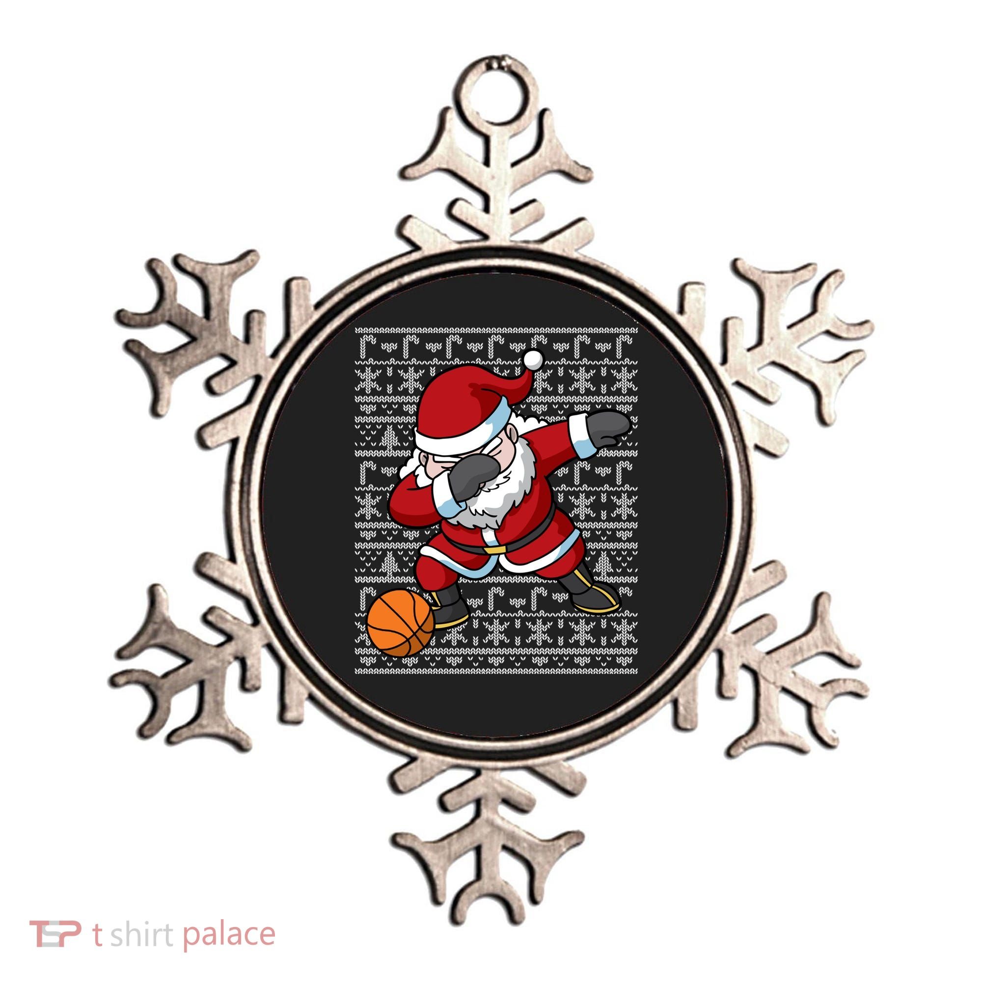 Dabbing Santa Basketball Ugly Christmas Sweater Pattern Cool Gift Ornament