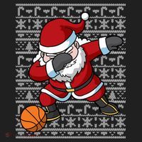 Dabbing Santa Basketball Ugly Christmas Sweater Pattern Cool Gift Hat thumb 2
