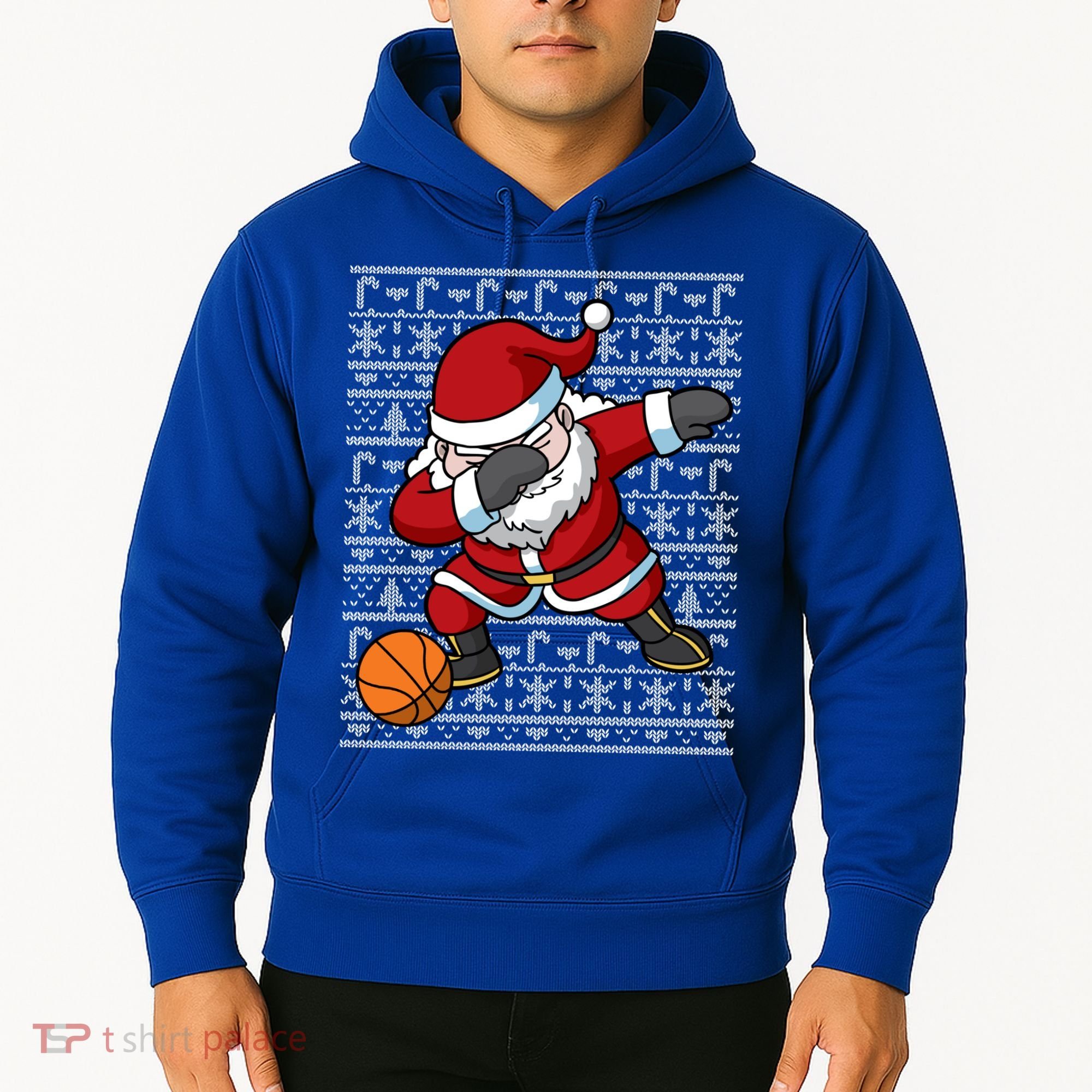 Dabbing Santa Basketball Ugly Christmas Sweater Pattern Cool Gift Hoodie