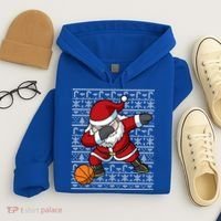 Dabbing Santa Basketball Ugly Christmas Sweater Pattern Cool Gift Hoodie thumb 4