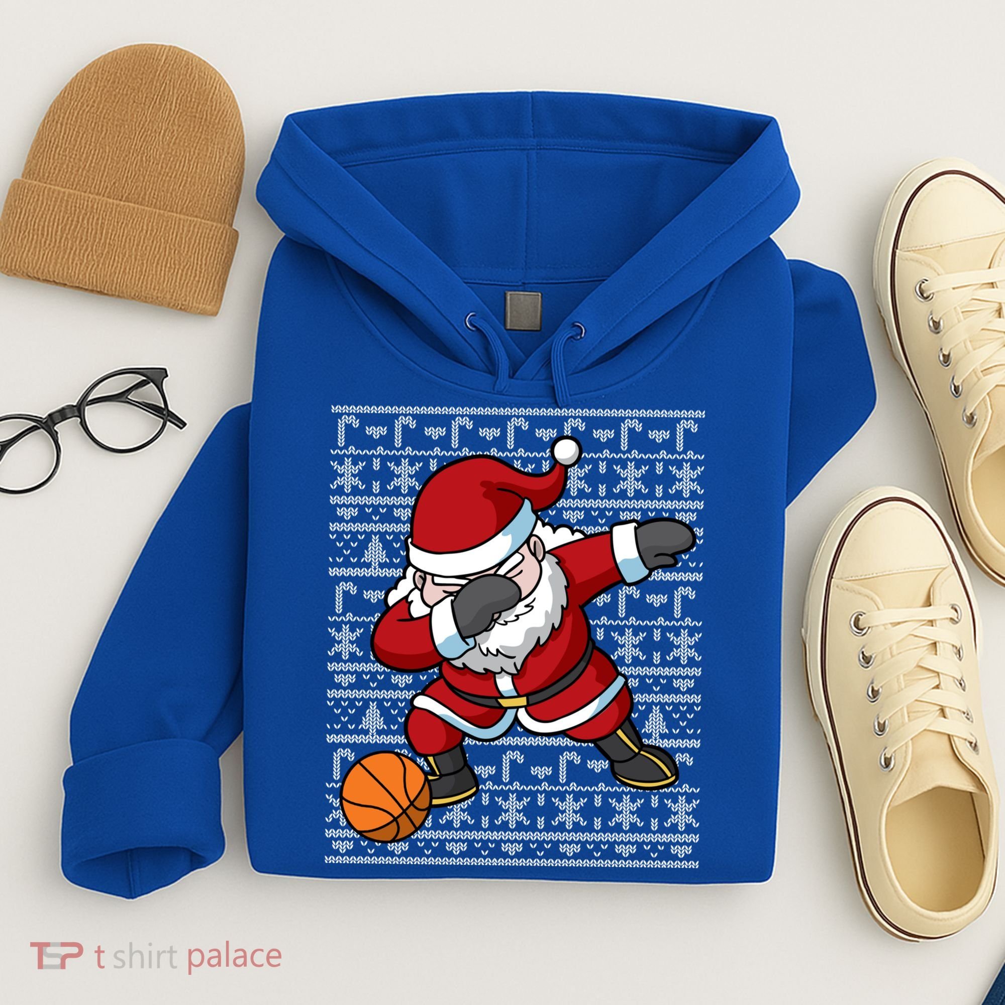 Dabbing Santa Basketball Ugly Christmas Sweater Pattern Cool Gift Hoodie