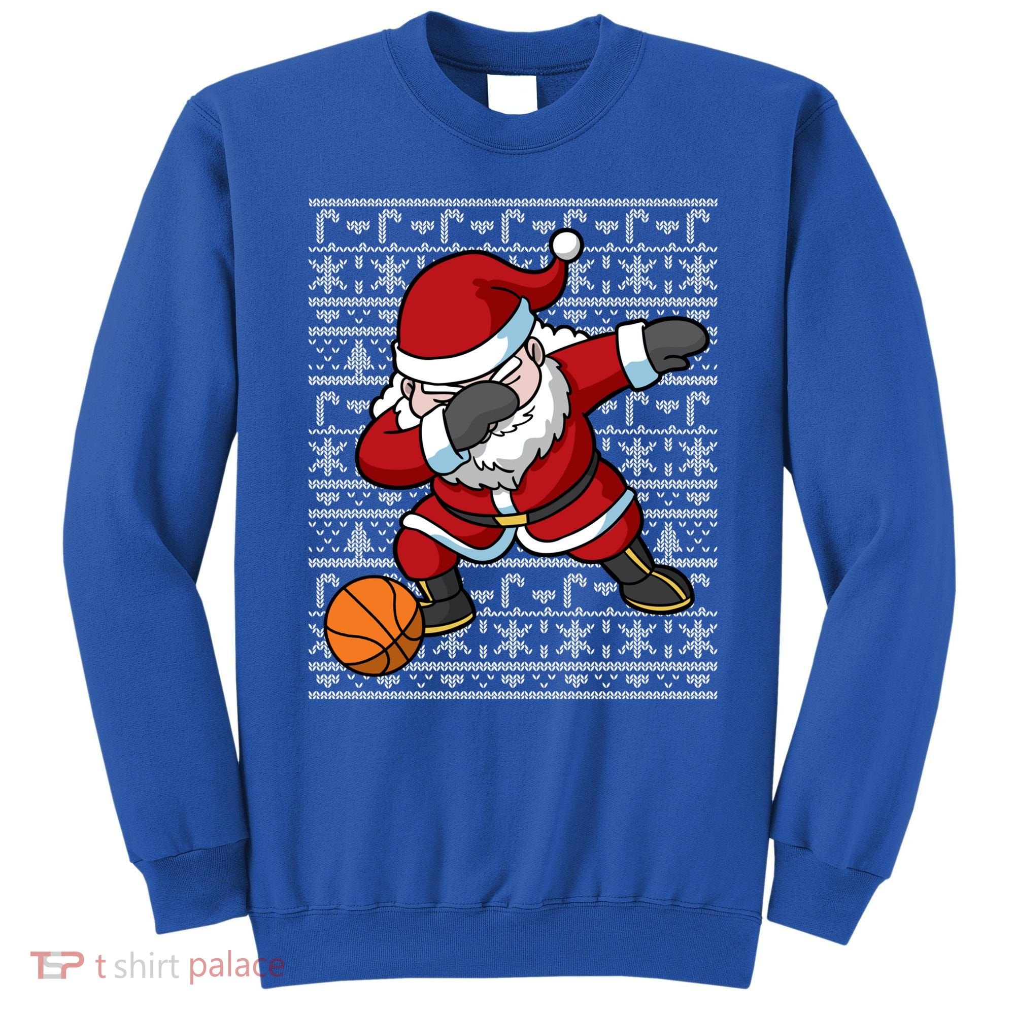 Dabbing Santa Basketball Ugly Christmas Sweater Pattern Cool Gift Sweatshirt