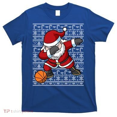 Dabbing Santa Basketball Ugly Christmas Sweater Pattern Cool Gift T-Shirt