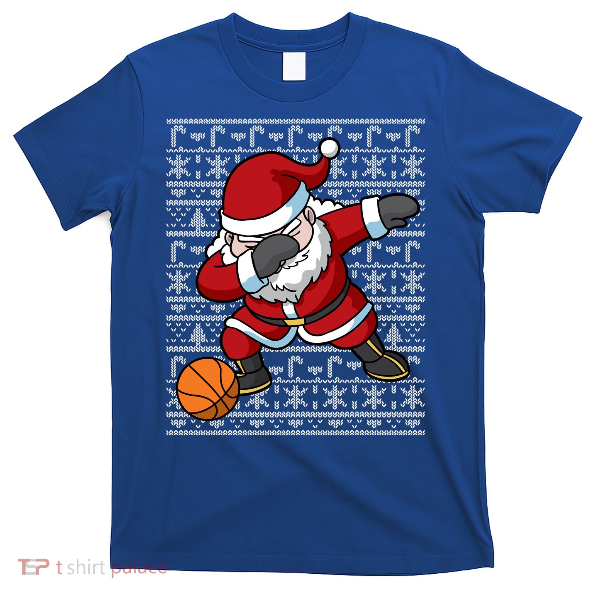 Dabbing Santa Basketball Ugly Christmas Sweater Pattern Cool Gift T-Shirt
