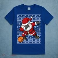 Dabbing Santa Basketball Ugly Christmas Sweater Pattern Cool Gift T-Shirt thumb 5
