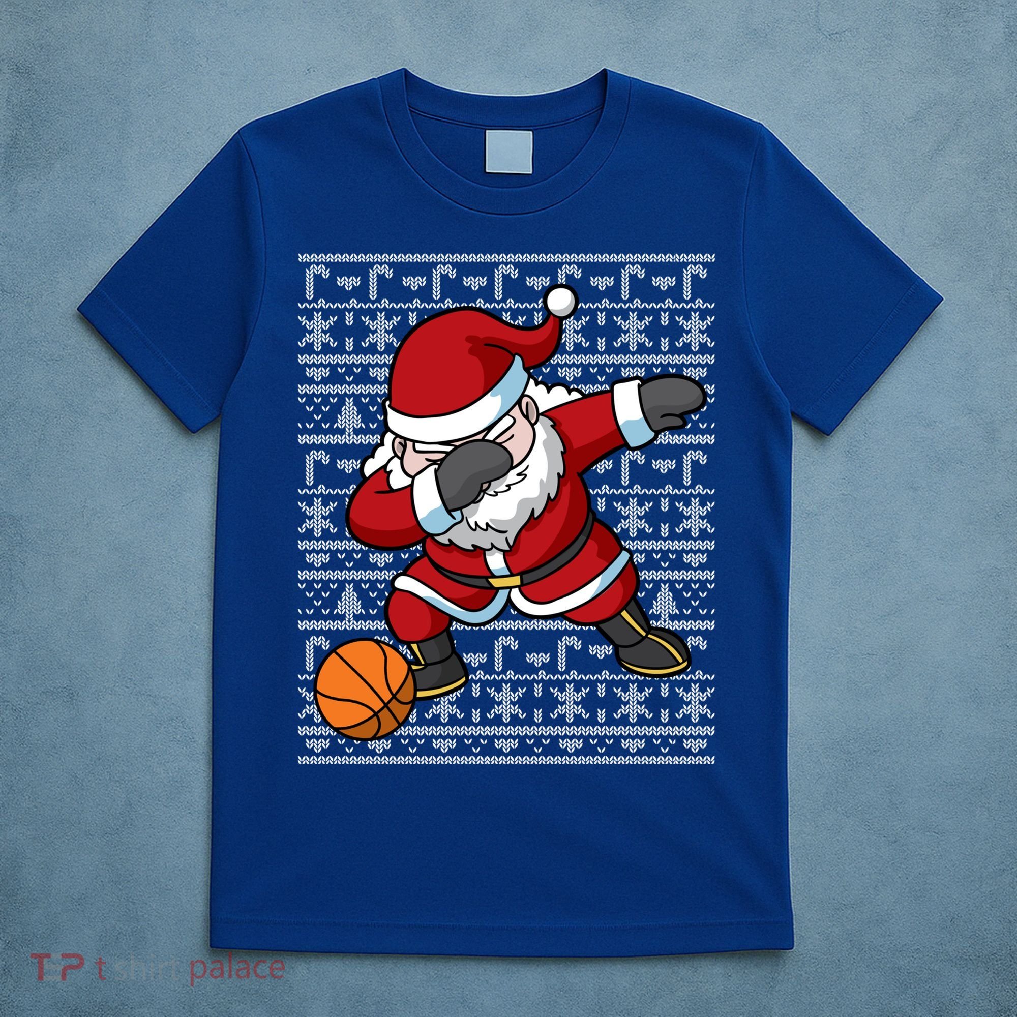 Dabbing Santa Basketball Ugly Christmas Sweater Pattern Cool Gift T-Shirt
