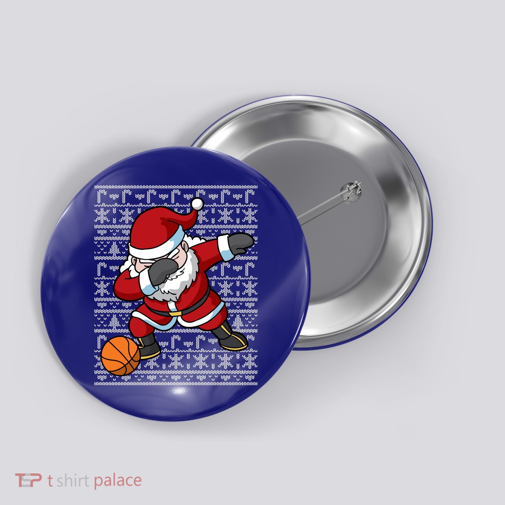 Dabbing Santa Basketball Ugly Christmas Sweater Pattern Cool Gift Button