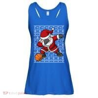 Dabbing Santa Basketball Ugly Christmas Sweater Pattern Cool Gift Ladies Essential Flowy Tank thumb 0