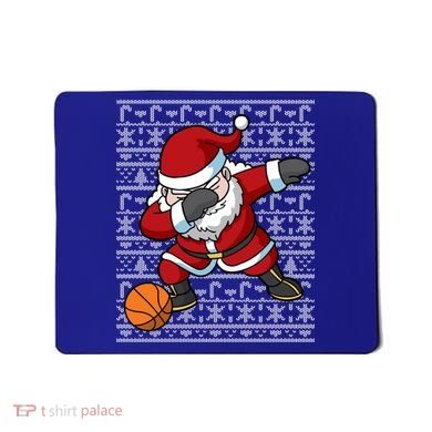Dabbing Santa Basketball Ugly Christmas Sweater Pattern Cool Gift Mousepad