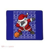 Dabbing Santa Basketball Ugly Christmas Sweater Pattern Cool Gift Mousepad thumb 0