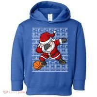 Dabbing Santa Basketball Ugly Christmas Sweater Pattern Cool Gift Toddler Hoodie thumb 0