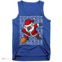 Dabbing Santa Basketball Ugly Christmas Sweater Pattern Cool Gift Tank Top thumb 0