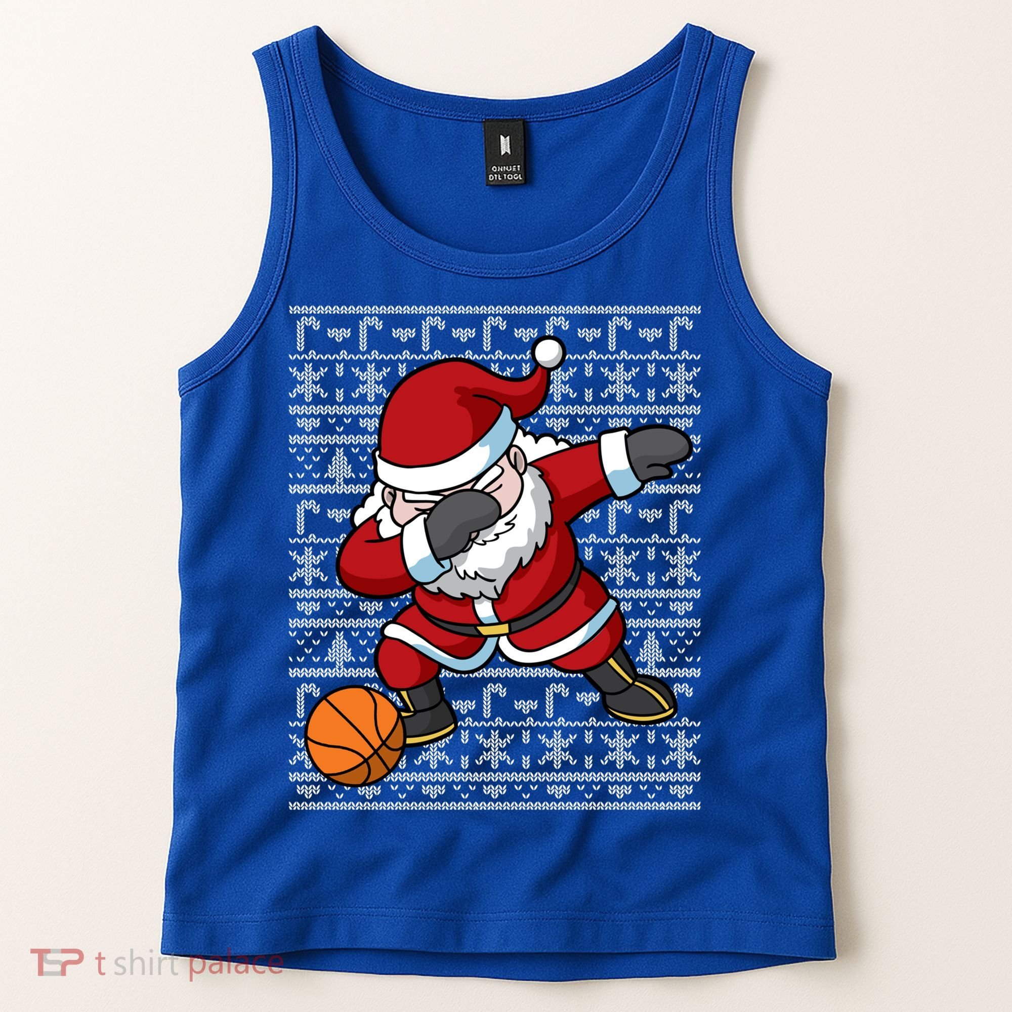 Dabbing Santa Basketball Ugly Christmas Sweater Pattern Cool Gift Tank Top