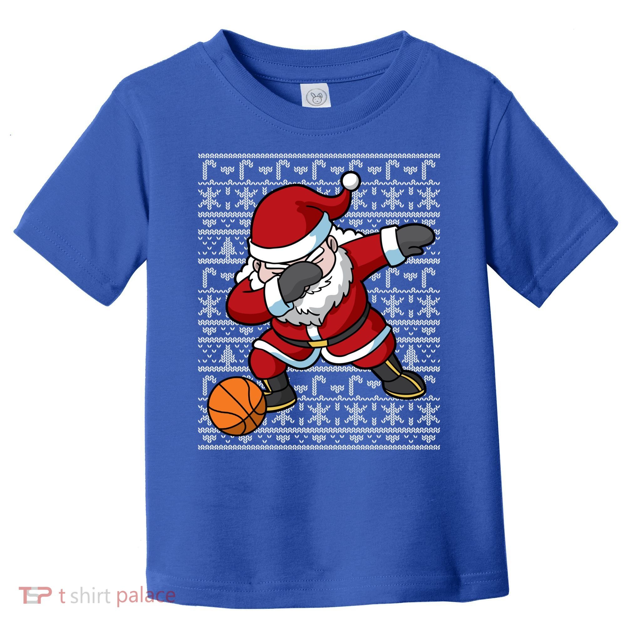Dabbing Santa Basketball Ugly Christmas Sweater Pattern Cool Gift Toddler T-Shirt