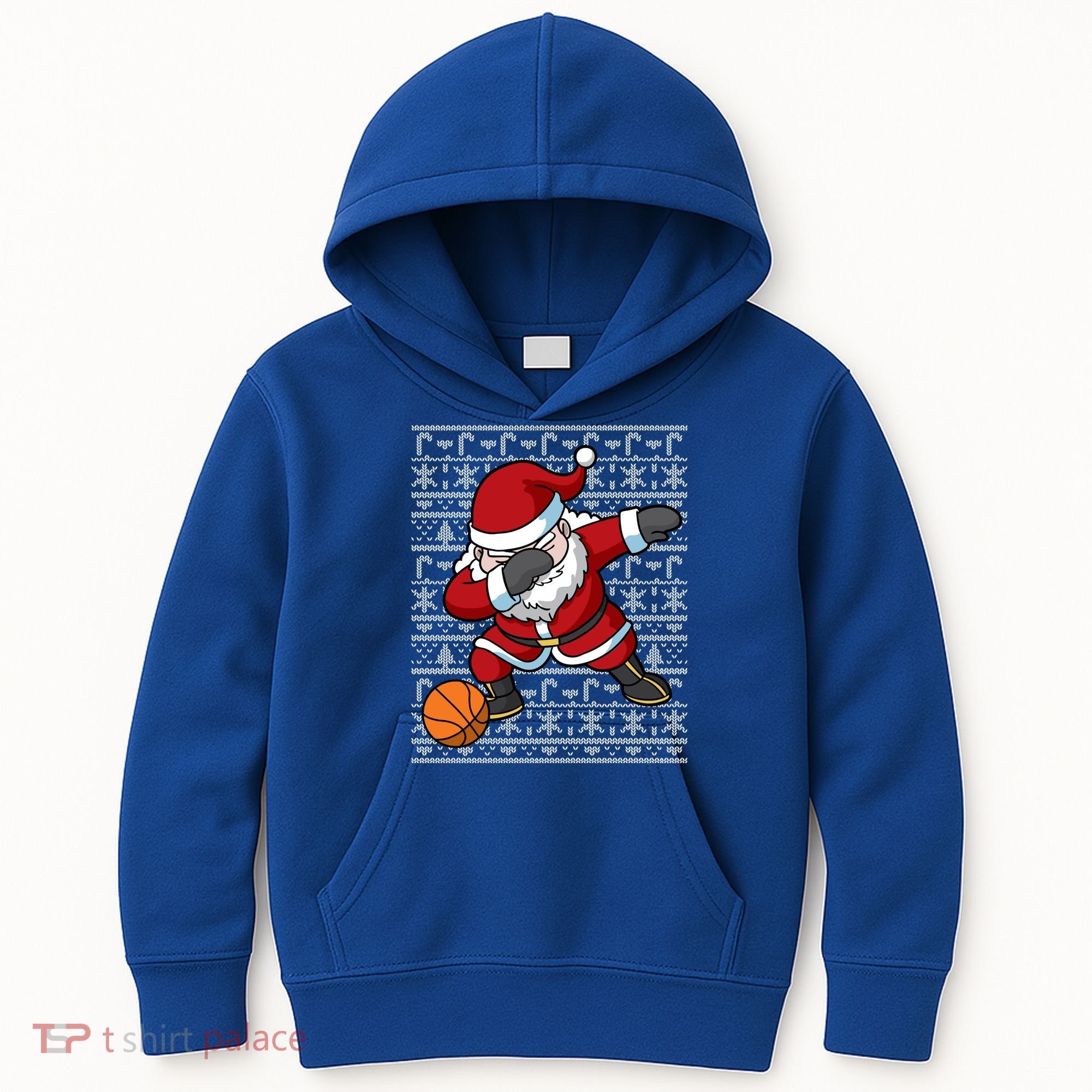 Dabbing Santa Basketball Ugly Christmas Sweater Pattern Cool Gift Kids Hoodie