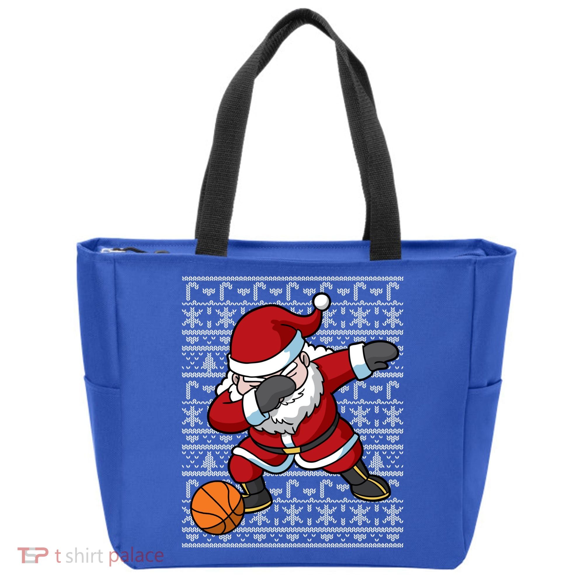 Dabbing Santa Basketball Ugly Christmas Sweater Pattern Cool Gift Tote Bag
