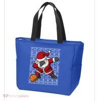 Dabbing Santa Basketball Ugly Christmas Sweater Pattern Cool Gift Tote Bag thumb 3